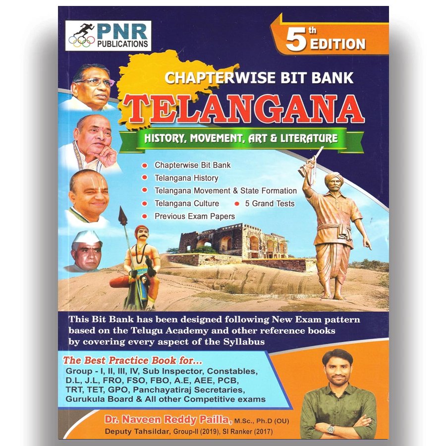 PNR Telangana History, Movement, Art & Literature Chapterwise Bit Bank 5th Edition 2026 (English Medium)