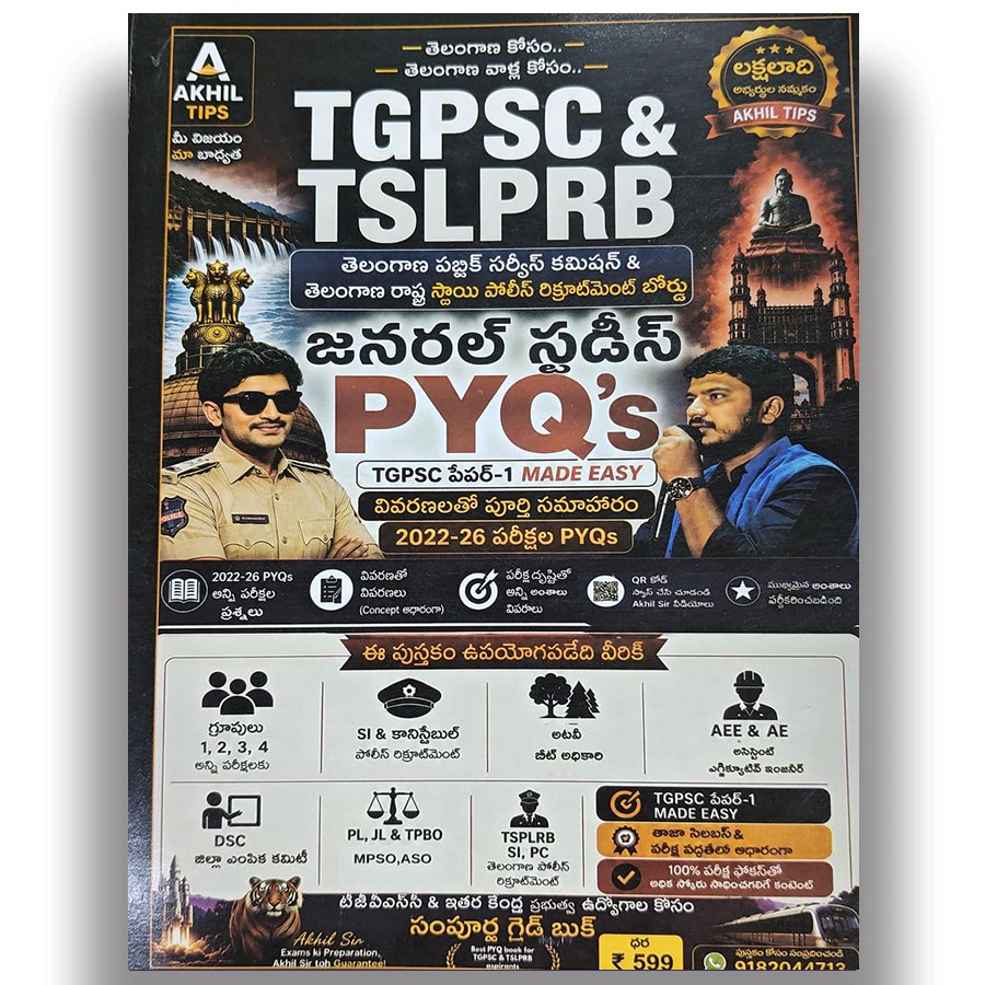 Akhil Tips General Studies Previous Papers Book | Telugu Medium | Competitive Exams